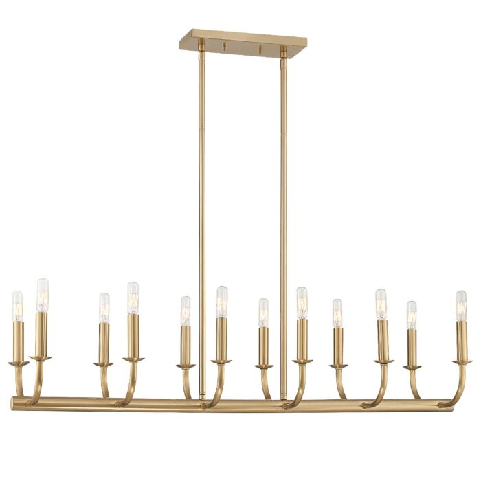 Crystorama Bailey 12 Light 49 Inch Chandelier in Aged Brass
