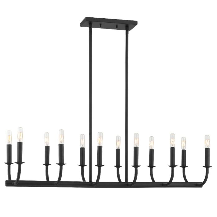 Crystorama Bailey 12 Light 49 Inch Chandelier in Matte Black