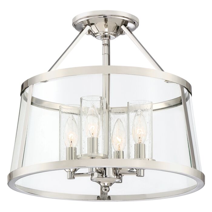 Quoizel Barlow 4 Light 16 Inch Ceiling Light in Polished Nickel