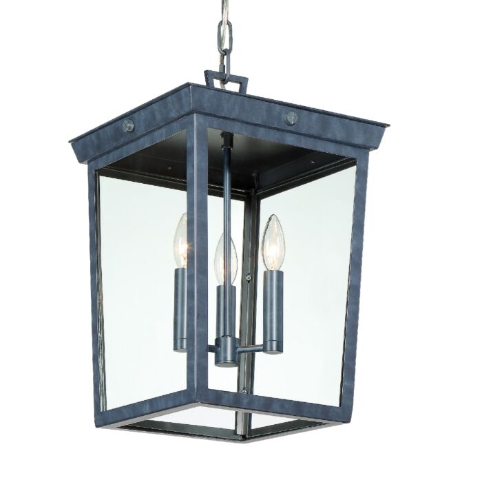 Crystorama Belmont 3 Light Outdoor Hanging Lantern in Graphite