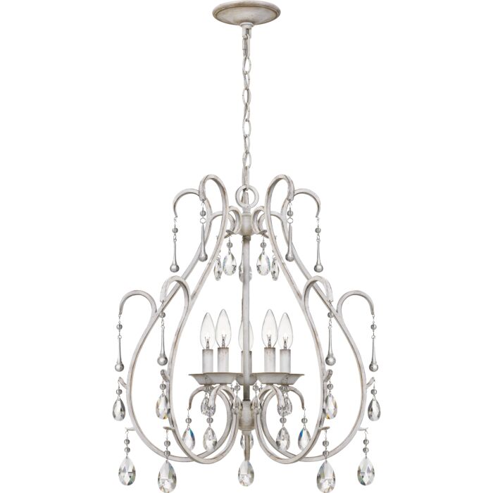 Quoizel Blanca 5 Light 25 Inch Transitional Chandelier in Antique White
