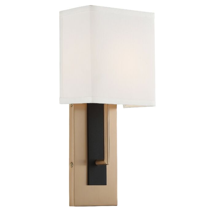 Crystorama Brent Wall Sconce in Vibrant Gold And Black Forged