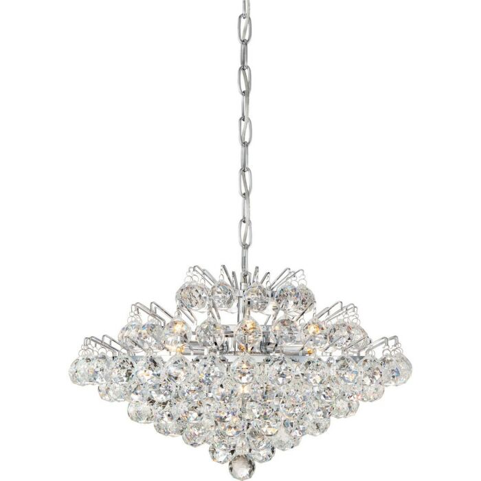 Quoizel Bordeaux 7 Light 20 Inch Pendant Light in Polished Chrome