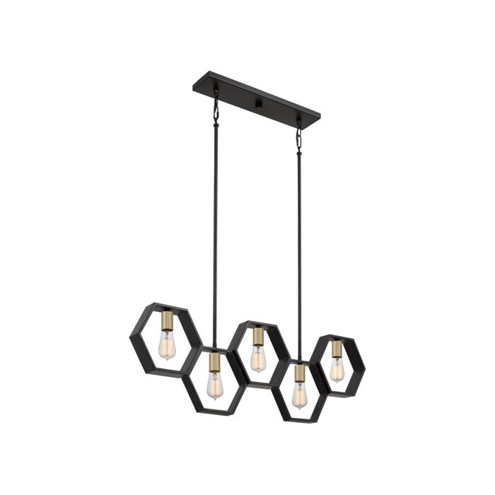 Quoizel Bismarck 5 Light Kitchen Island Light in Earth Black