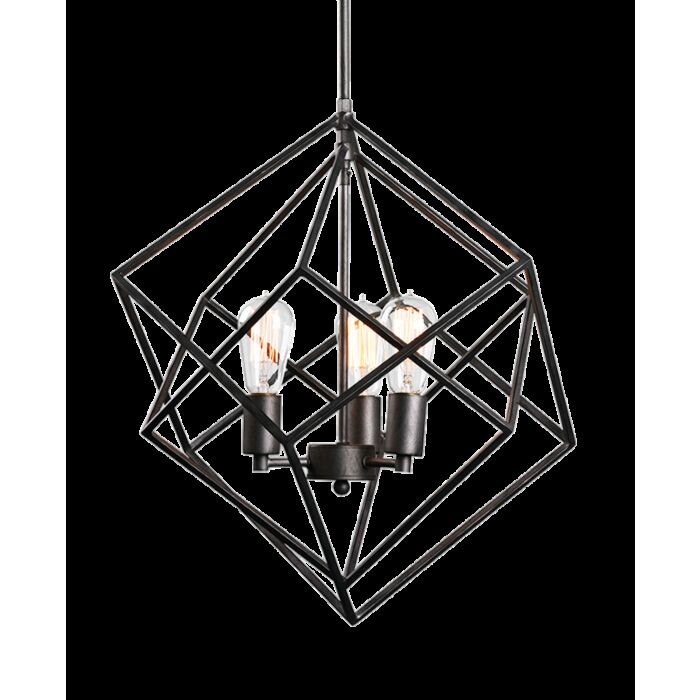 Matteo Geometry Series 3 Light Pendant Light In Rusty Black