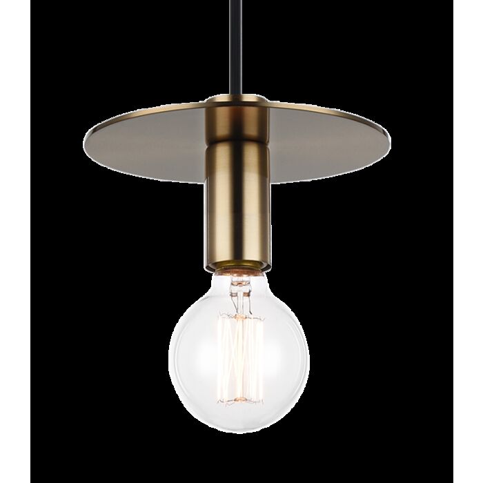 Matteo Kasa 1 Light Pendant Light In Aged Gold Brass
