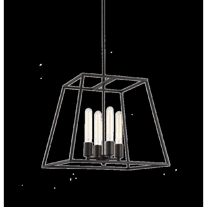 Matteo Candor 4 Light Chandelier In Rusty Black