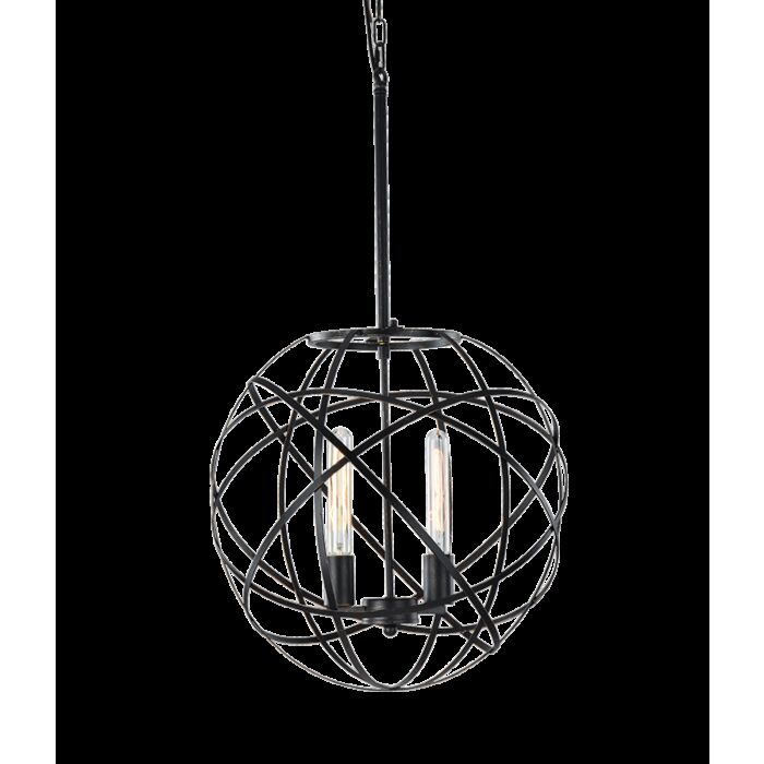 Matteo Atom 2 Light Pendant Light In Black