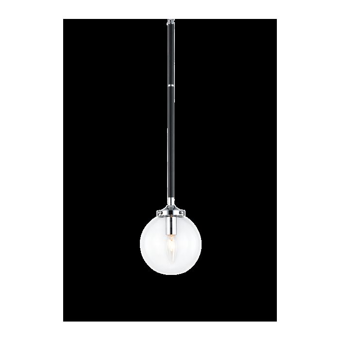 Matteo Particles 1 Light Pendant Light In Black & Chrome