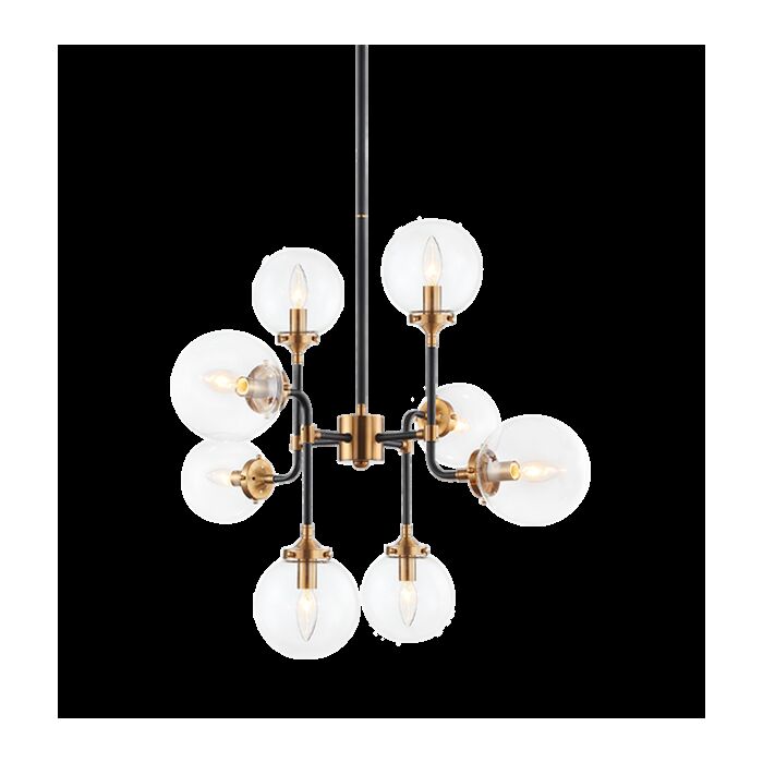 Matteo Particles 8 Light Pendant Light In Aged Gold Brass