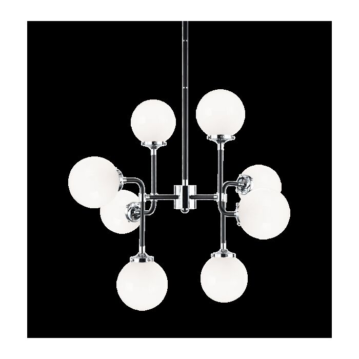 Matteo Particles 8 Light Pendant Light In Black & Chrome