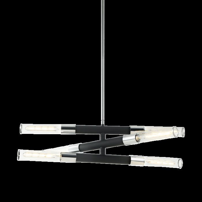 Matteo Tubo 6 Light Pendant Light In Matte Black