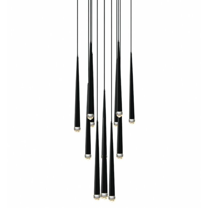 Matteo Renaie 12 Light Pendant Light In Matte Black