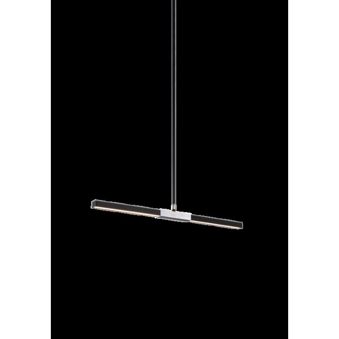 Matteo Lineare 2 Light Pendant Light In Matte Black & Chrome