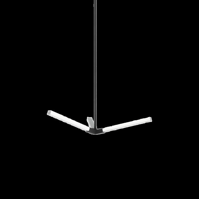 Matteo Asterisk 3 Light Pendant Light In Matte Black With Chrome