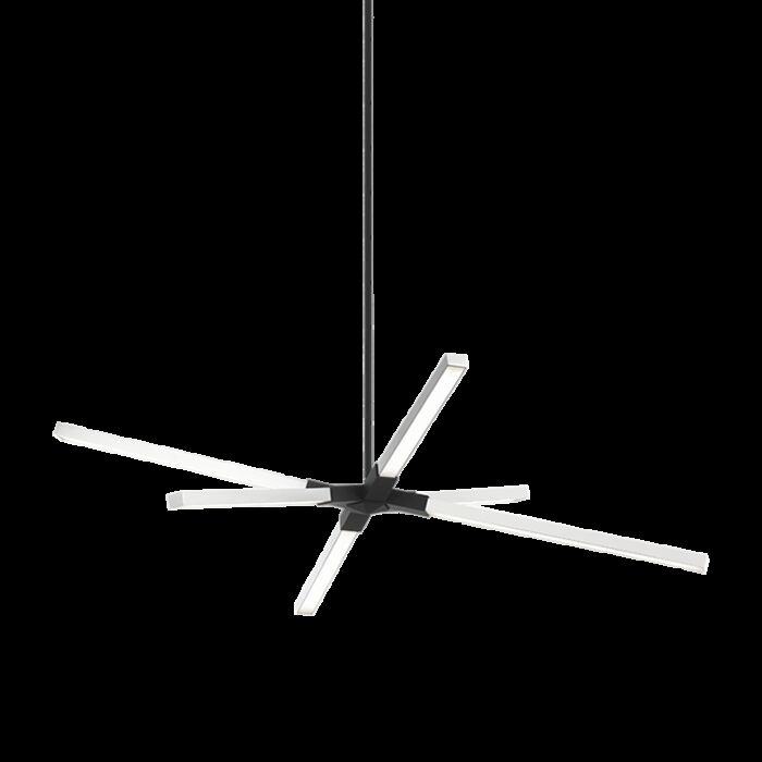 Matteo Asterisk 6 Light Pendant Light In Matte Black With Chrome