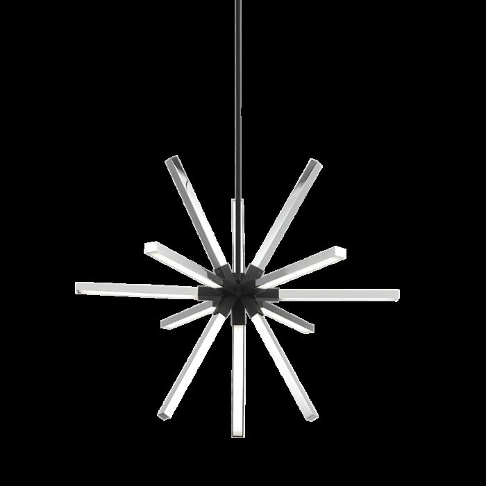 Matteo Asterisk 12 Light Pendant Light In Matte Black With Chrome
