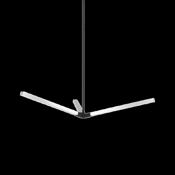 Matteo Asterisk 3 Light Pendant Light In Matte Black With Chrome