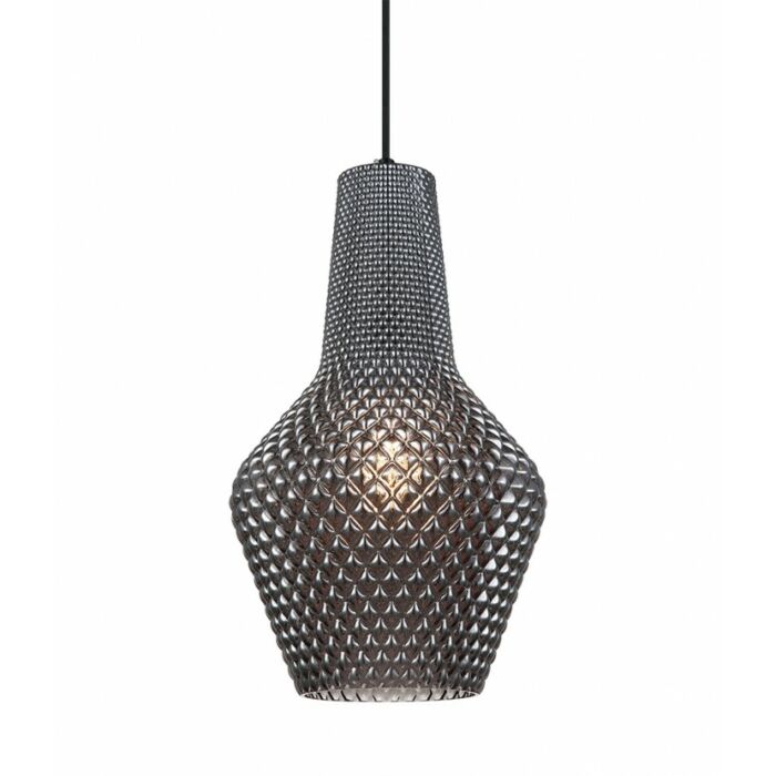 Matteo Quilted Gem 1 Light Pendant Light In Matte Black