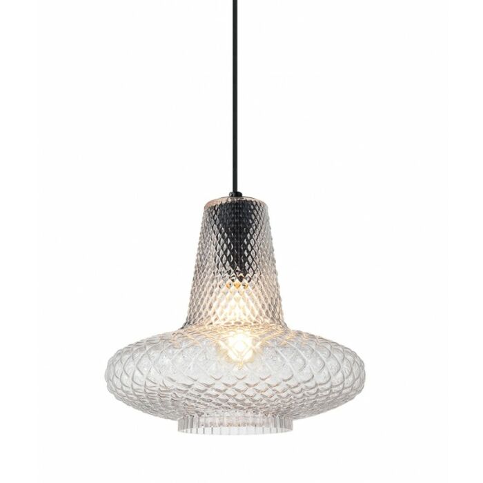 Matteo Quilted Gem 1 Light Pendant Light In Matte Black