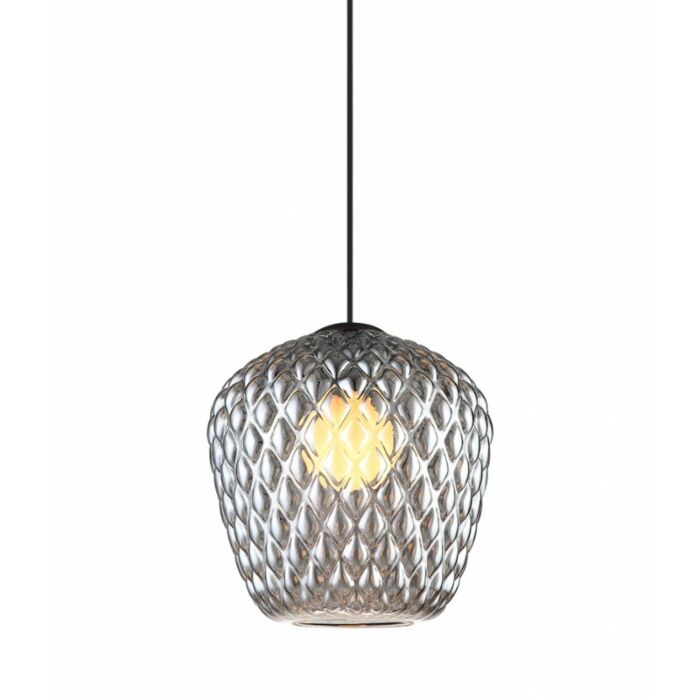 Matteo Quilted Gem 1 Light Pendant Light In Matte Black
