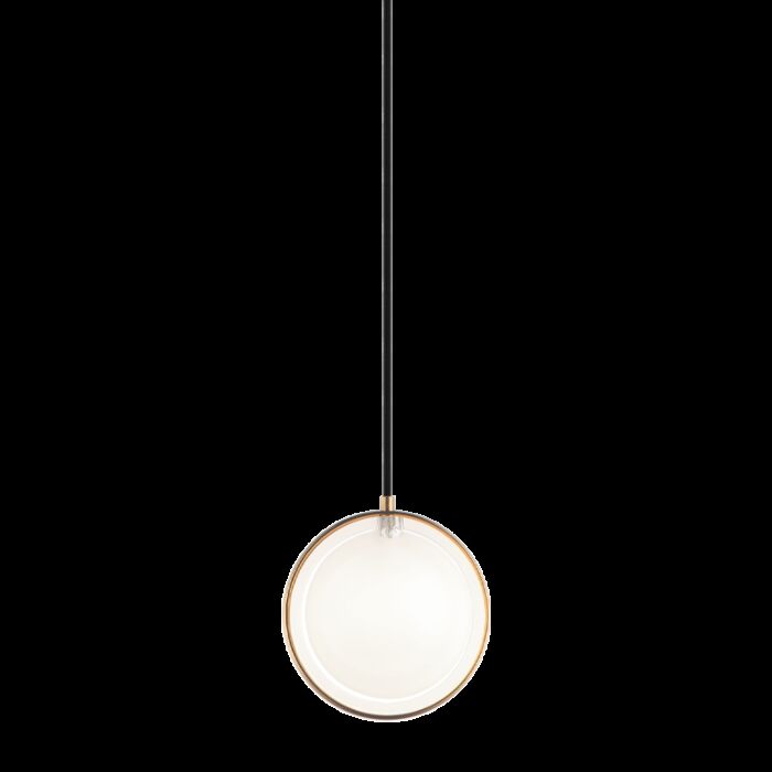 Matteo Chatoyant 1 Light Pendant Light In Aged Gold Brass