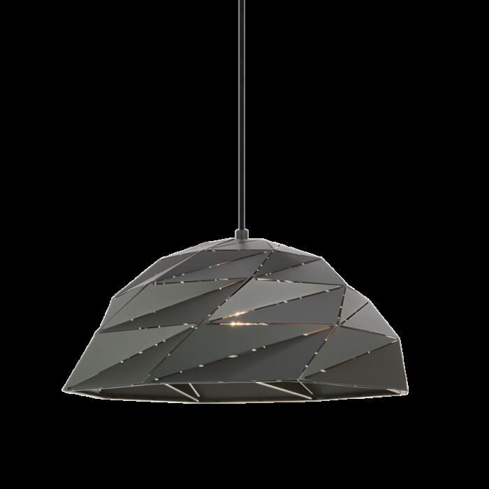 Matteo Riku 1 Light Pendant Light In Dark Grey