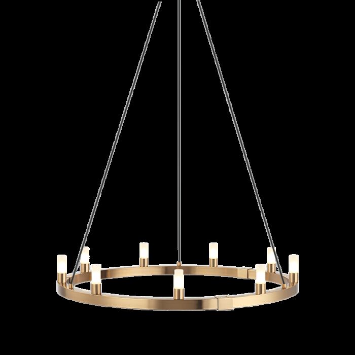 Matteo Cascadian 9 Light Chandelier In Aged Gold Brass