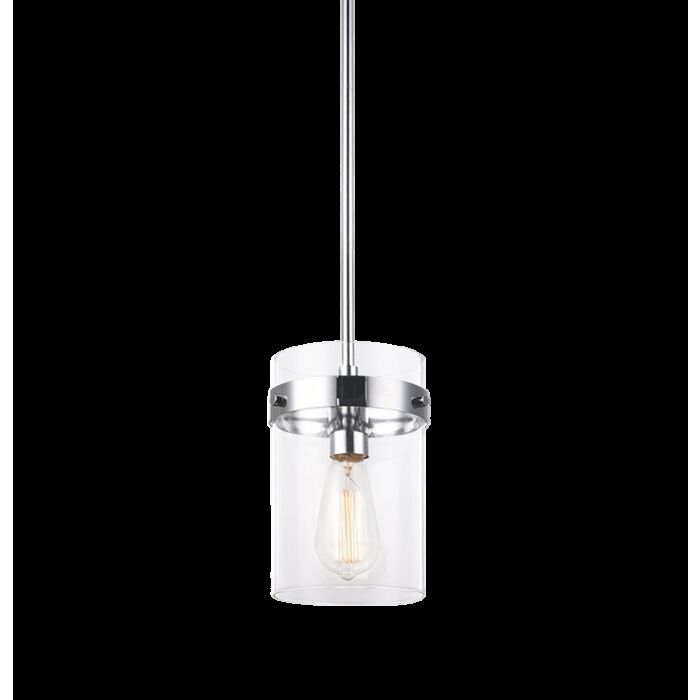Matteo Zale 1 Light Pendant Light In Chrome