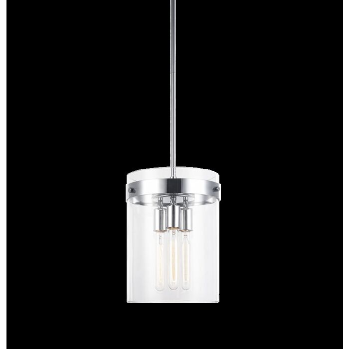 Matteo Zale 3 Light Pendant Light In Chrome