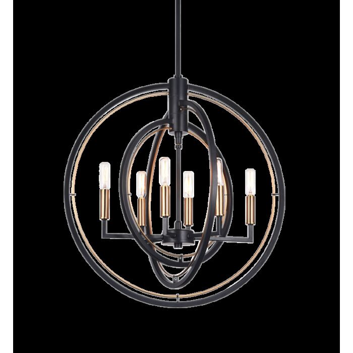 Matteo Odyssey 6 Light Pendant Light In Black