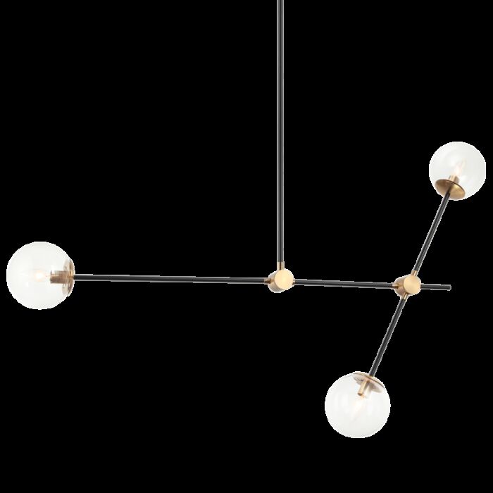 Matteo Cosmic 3 Light Pendant Light In Aged Gold Brass