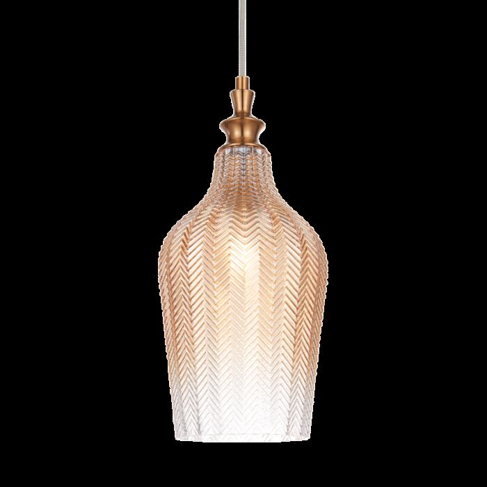 Matteo Renity 1 Light Pendant Light In Aged Gold Brass