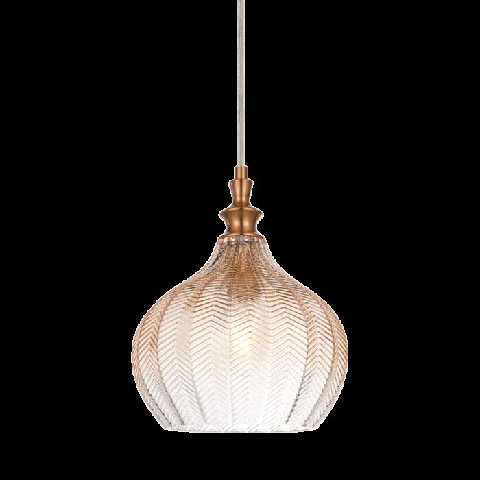 Matteo Renity 1 Light Pendant Light In Aged Gold Brass