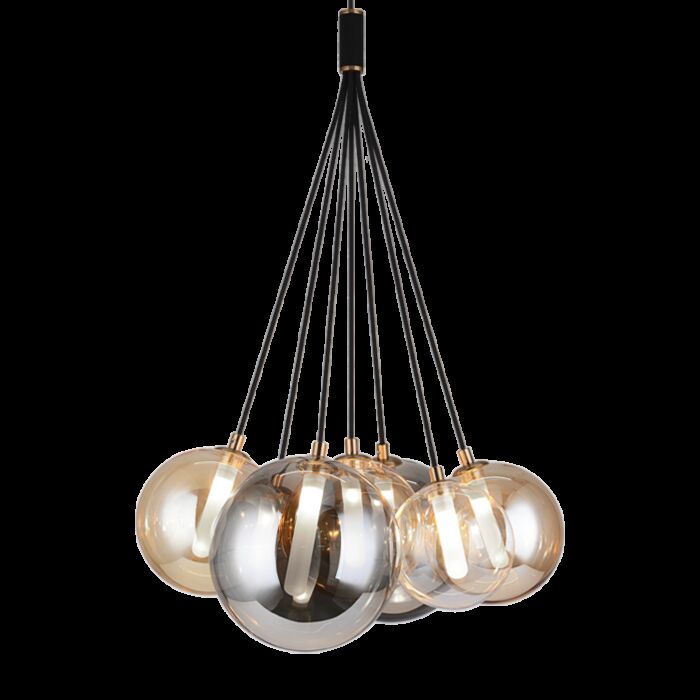 Matteo Magma 7 Light Chandelier In Black