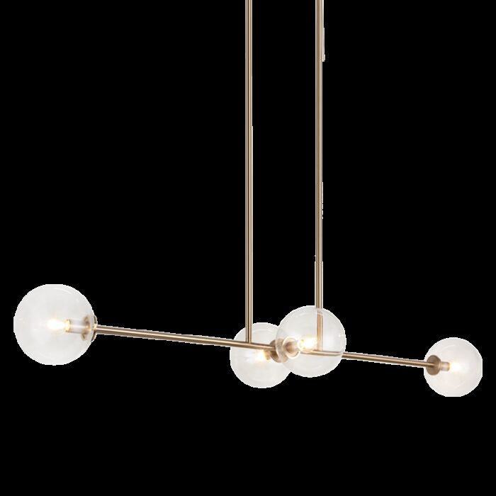 Matteo Novo 4 Light Pendant Light In Aged Gold Brass