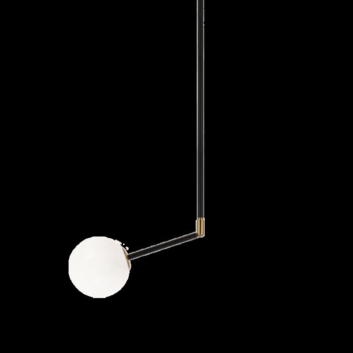 Matteo Novu 1 Light Pendant Light In Aged Gold Brass