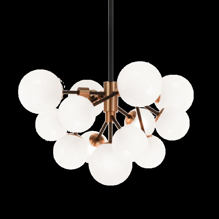Matteo Novu 13 Light Chandelier In Aged Gold Brass