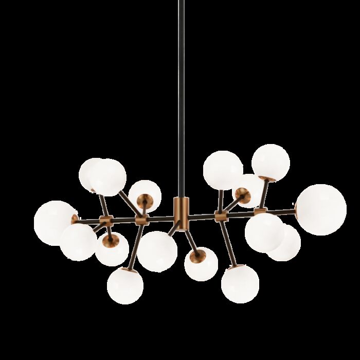 Matteo Novu 16 Light Chandelier In Aged Gold Brass