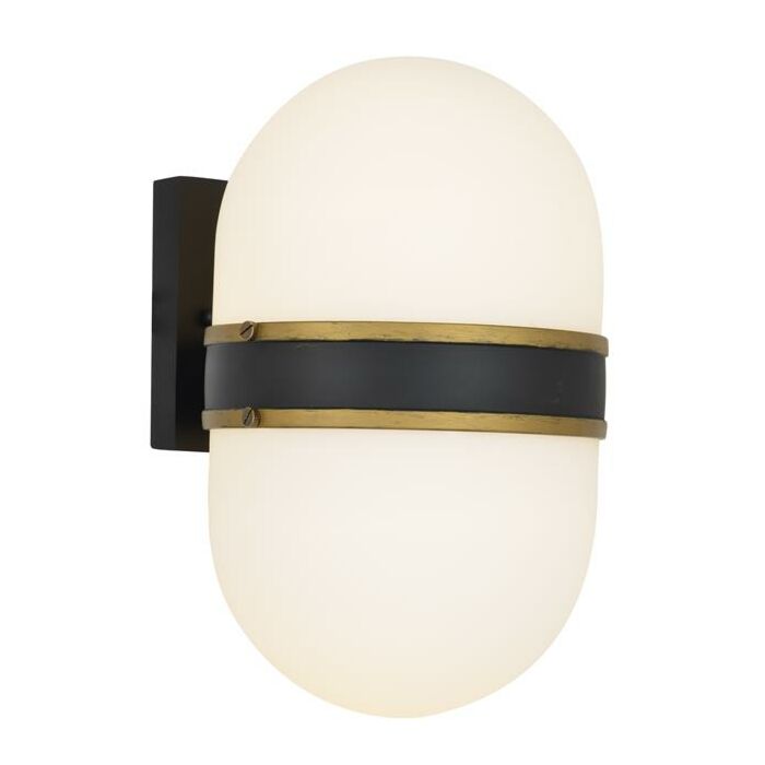 Brian Patrick Flynn for Crystorama Capsule 13 Inch Outdoor Wall Light in Black And Gold