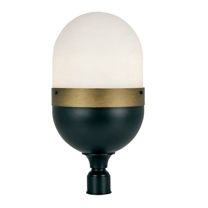 Brian Patrick Flynn for Crystorama Capsule 23 Inch Outdoor Post Light in Black And Gold