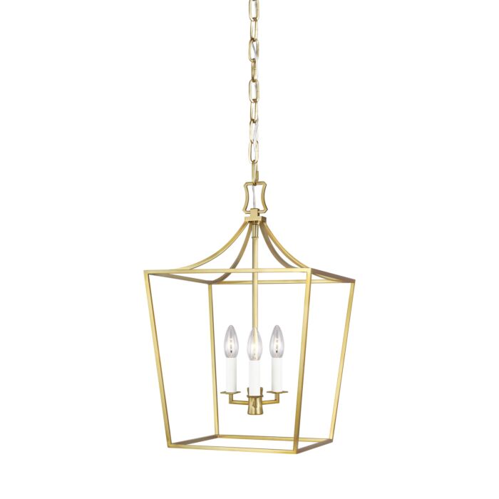 Southold 3 Light Chandelier in Burnished Brass by Chapman & Myers