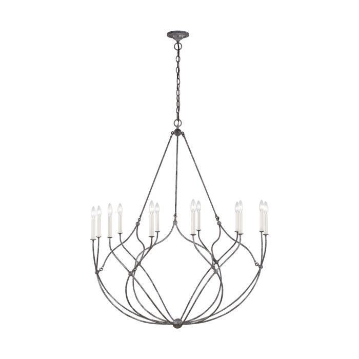 Richmond 12 Light Chandelier in Weathered Galvanized by Chapman & Myers
