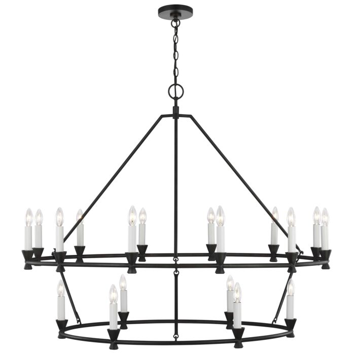 Keystone 18 Light Multi Tier Chandelier in Aged Iron by Chapman & Myers