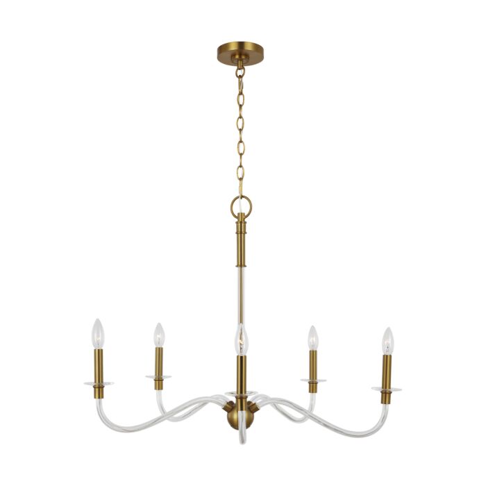 Hanover 5 Light Multi Tier Chandelier in Burnished Brass by Chapman & Myers