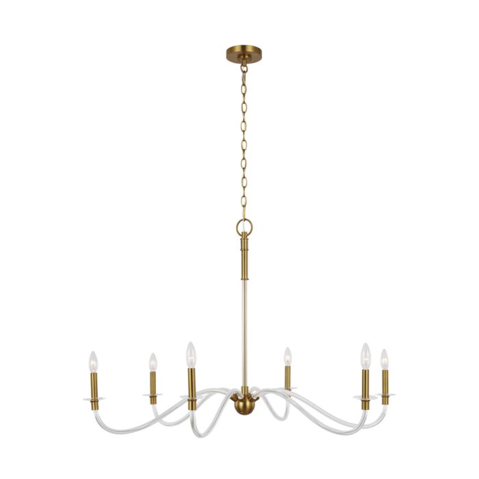 Hanover 6 Light Chandelier in Burnished Brass by Chapman & Myers