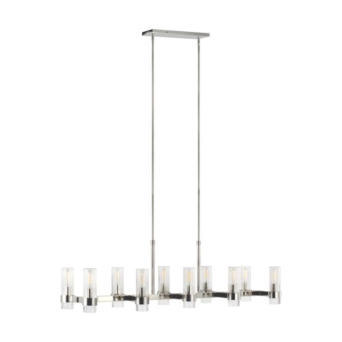 Geneva 10 Light Kitchen Island Light in Polished Nickel by Chapman & Myers