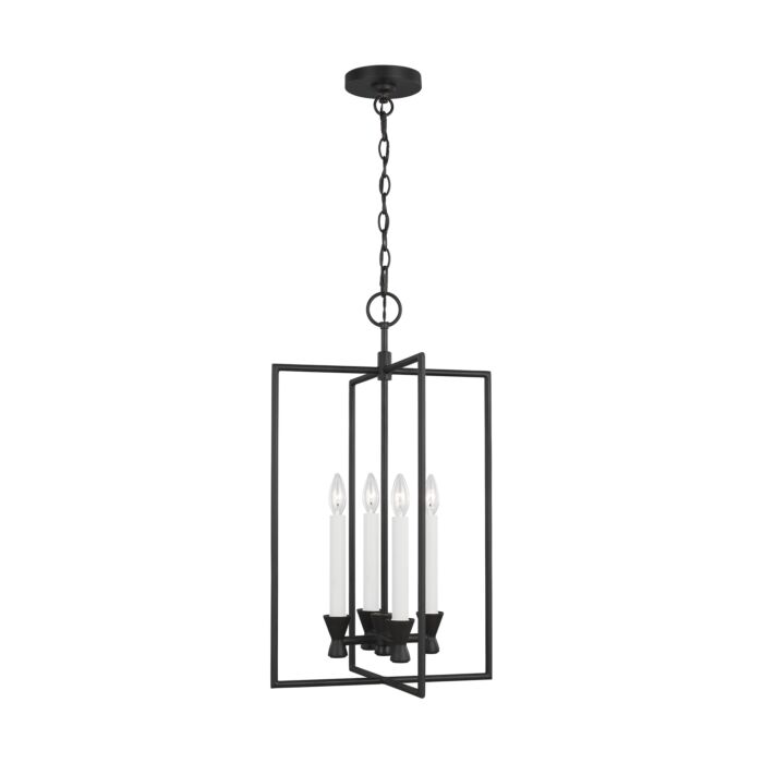 Keystone 4 Light Chandelier in Aged Iron by Chapman & Myers