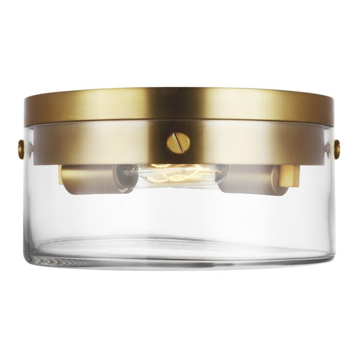 Garrett 2 Light Ceiling Light in Burnished Brass by Chapman & Myers