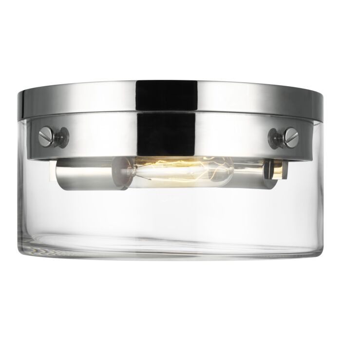 Garrett 2 Light Ceiling Light in Polished Nickel by Chapman & Myers